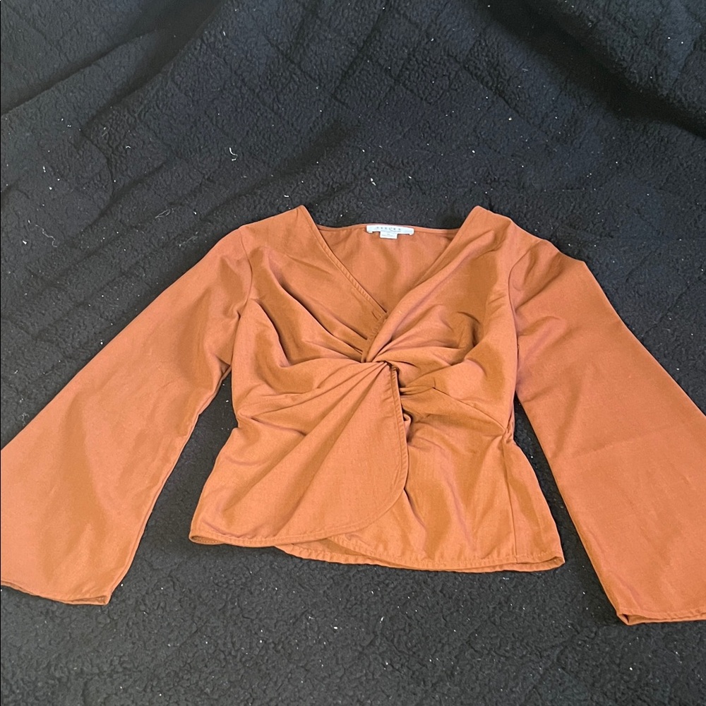 FAVLUX Terracotta Twist Front Blouse